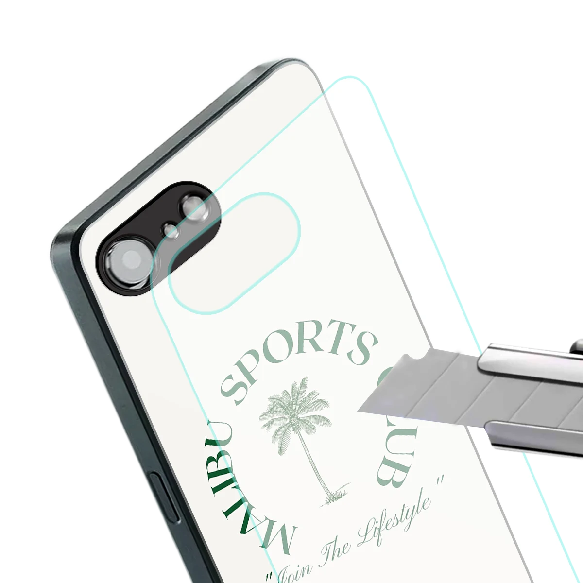 Malibu Sports Club stylish phone case for iphone 17e | glossy glass and slim fit