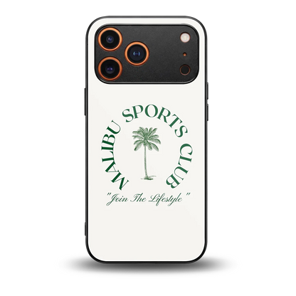 Malibu Sports Club back phone cover | glass case for iphone 17 pro
