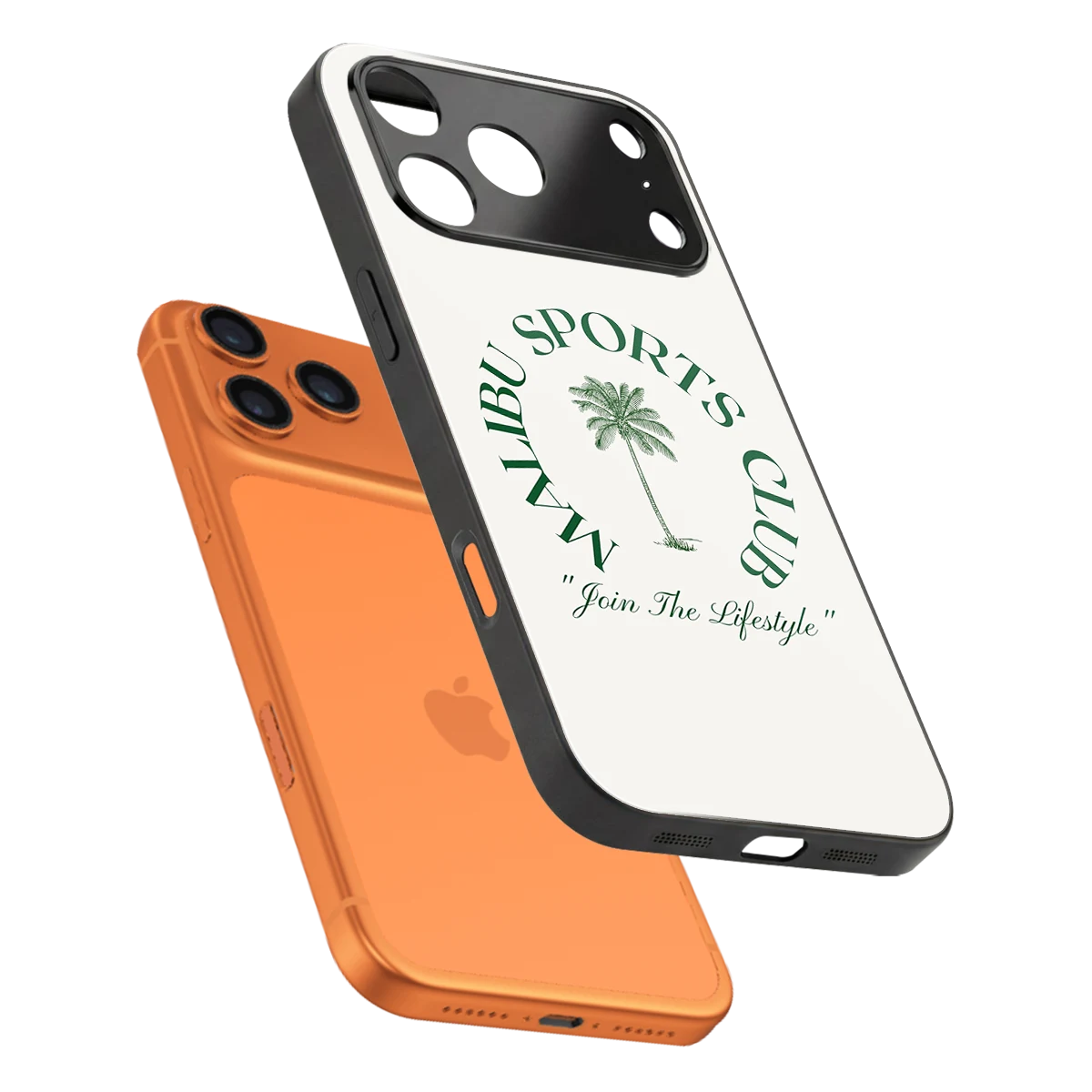 Malibu Sports Club sleek iphone 17 pro cover with tempered glass back and TPU edges