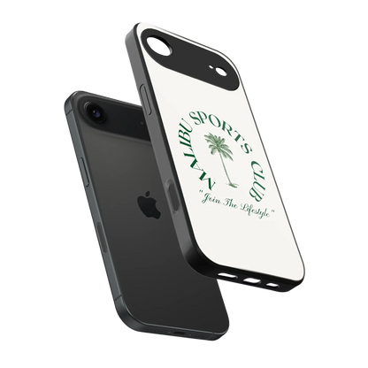 Malibu Sports Club sleek iphone air cover with tempered glass back and TPU edges