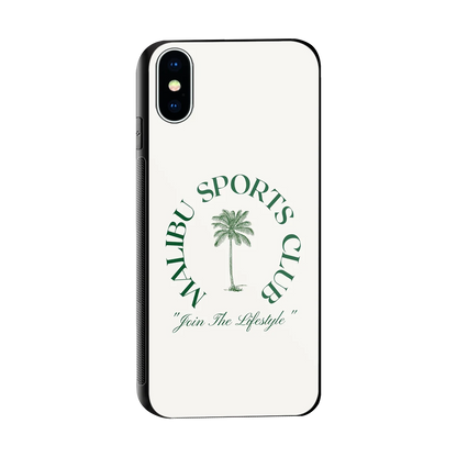 Malibu Sports Club sleek iphone x cover with tempered glass back and TPU edges