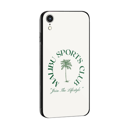 Malibu Sports Club sleek iphone xr cover with tempered glass back and TPU edges