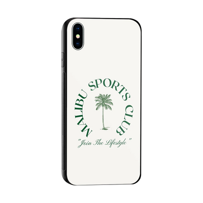 Malibu Sports Club sleek iphone xs max cover with tempered glass back and TPU edges