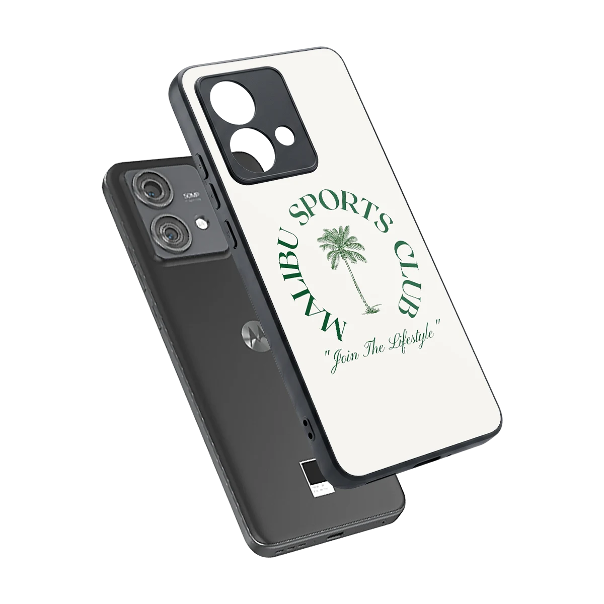 Malibu Sports Club sleek motorola edge 40 neo 5g cover with tempered glass back and TPU edges