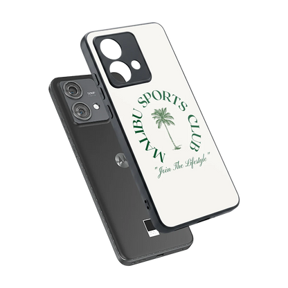 Malibu Sports Club sleek motorola edge 40 neo 5g cover with tempered glass back and TPU edges