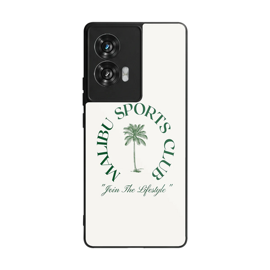 Malibu Sports Club back phone cover | glass case for motorola edge 50 fusion