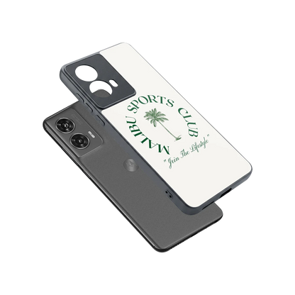 Malibu Sports Club sleek motorola edge 50 fusion cover with tempered glass back and TPU edges