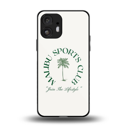Malibu Sports Club back phone cover | glass case for nothing phone 2