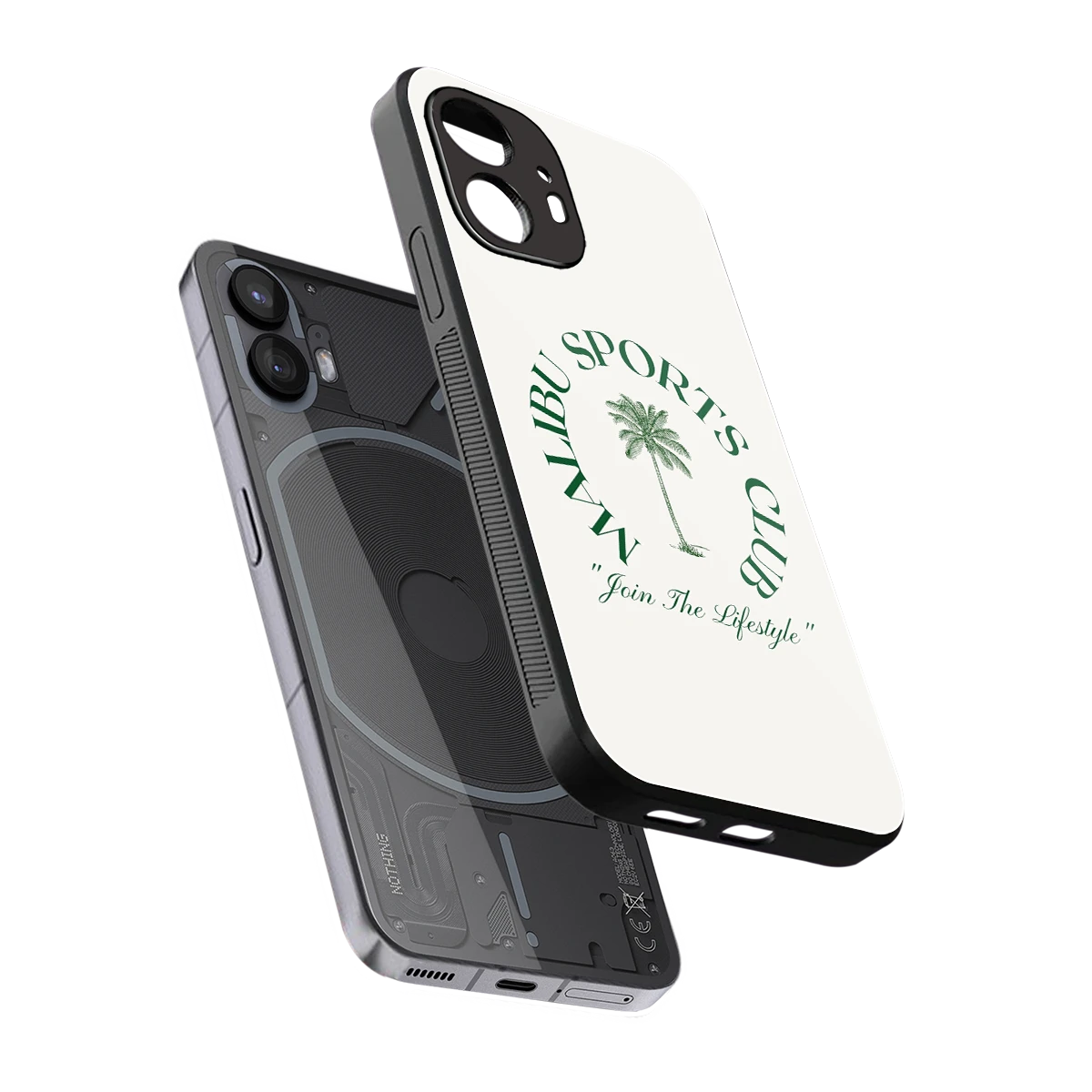Malibu Sports Club sleek nothing phone 2 cover with tempered glass back and TPU edges