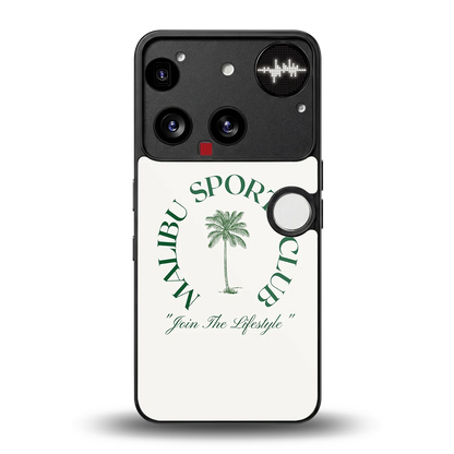 Malibu Sports Club back phone cover | glass case for nothing phone 3