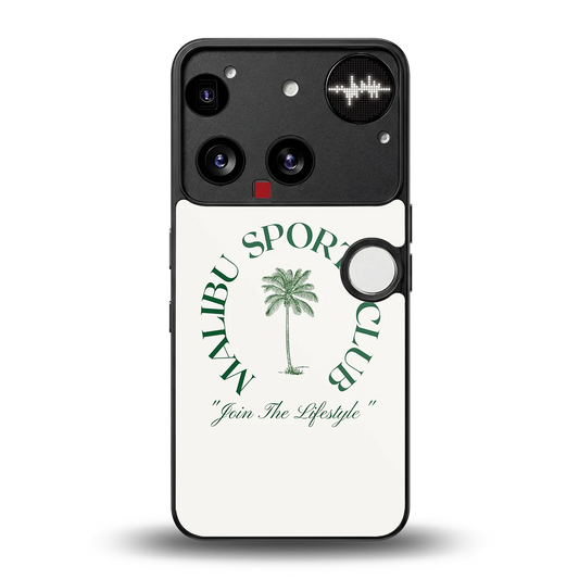 Malibu Sports Club back phone cover | glass case for nothing phone 3