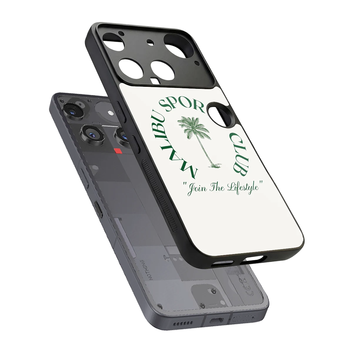 Malibu Sports Club sleek nothing phone 3 cover with tempered glass back and TPU edges