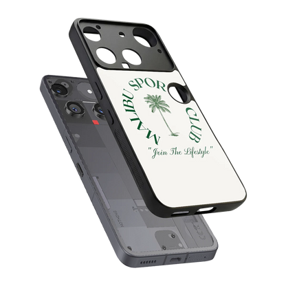 Malibu Sports Club sleek nothing phone 3 cover with tempered glass back and TPU edges