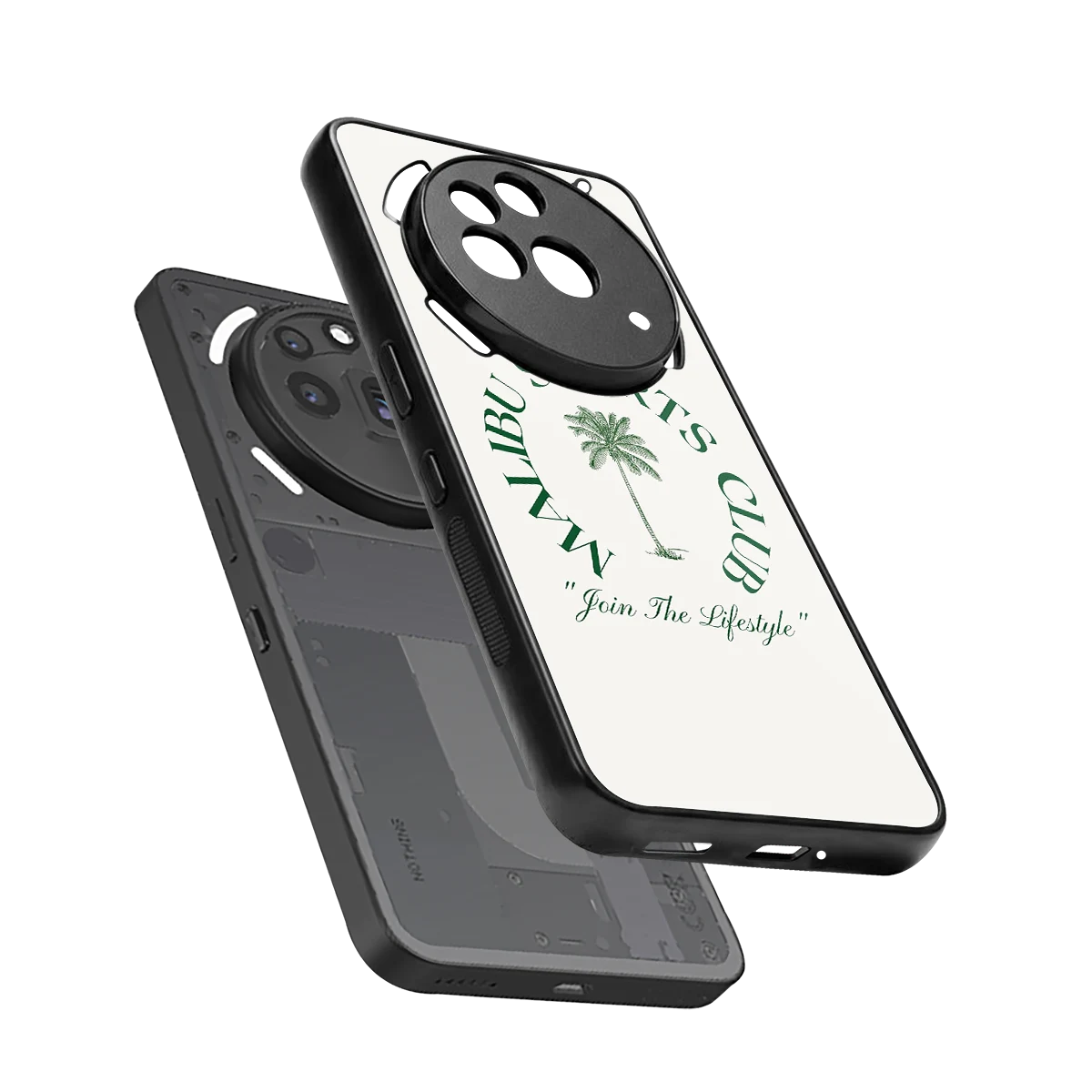 Malibu Sports Club sleek nothing phone 3a pro cover with tempered glass back and TPU edges