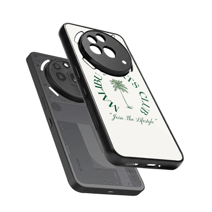 Malibu Sports Club sleek nothing phone 3a pro cover with tempered glass back and TPU edges