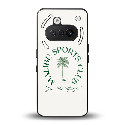 Malibu Sports Club back phone cover | glass case for nothing phone 3a
