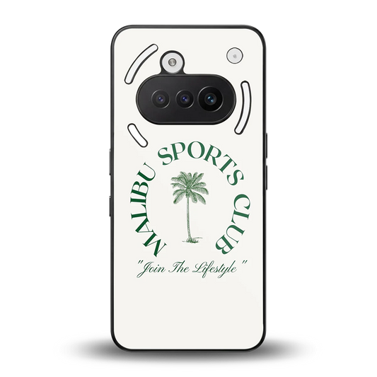 Malibu Sports Club back phone cover | glass case for nothing phone 3a