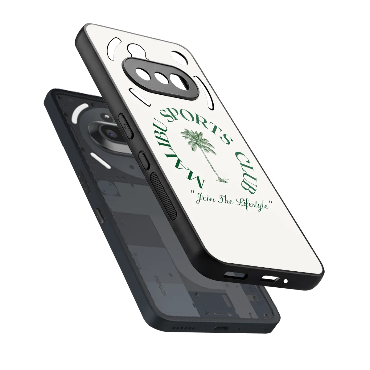 Malibu Sports Club sleek nothing phone 3a cover with tempered glass back and TPU edges