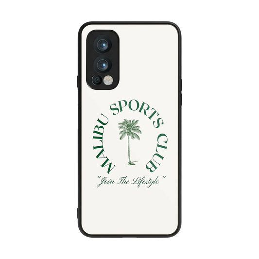 Malibu Sports Club back phone cover | glass case for oneplus nord 2