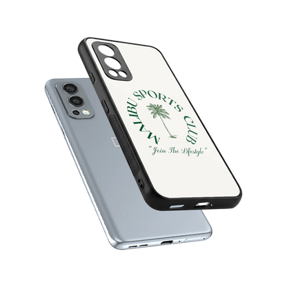 Malibu Sports Club sleek oneplus nord 2 cover with tempered glass back and TPU edges