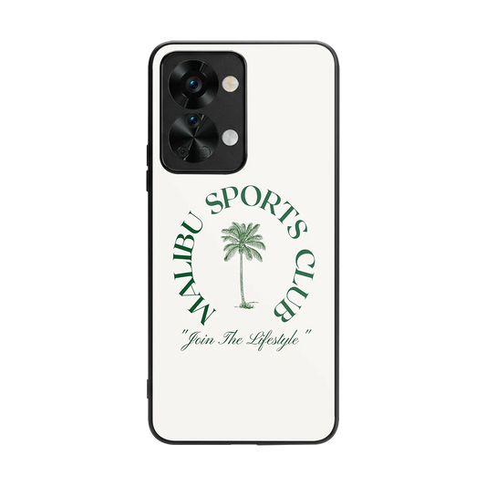 Malibu Sports Club back phone cover | glass case for oneplus nord 2t