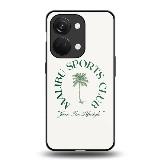 Malibu Sports Club back phone cover | glass case for oneplus nord 3