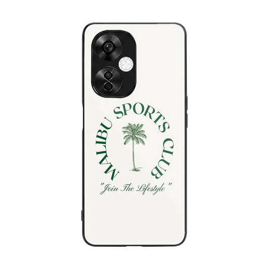 Malibu Sports Club back phone cover | glass case for oneplus nord ce 3 lite