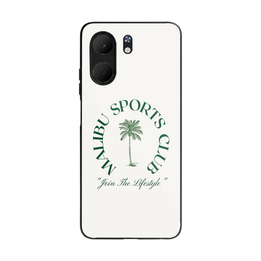 Malibu Sports Club back phone cover | glass case for oppo a5x 5g