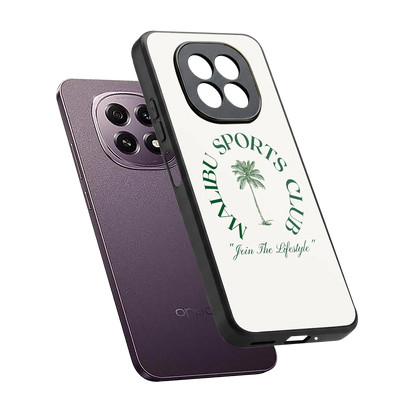 Malibu Sports Club sleek oppo f29 5g cover with tempered glass back and TPU edges