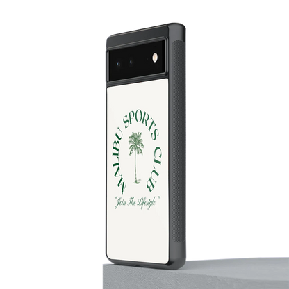 Malibu Sports Club stylish phone case for google pixel 6 | glossy glass and slim fit