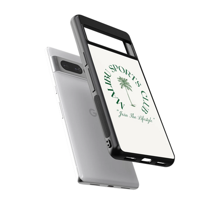 Malibu Sports Club sleek google pixel 7 pro cover with tempered glass back and TPU edges