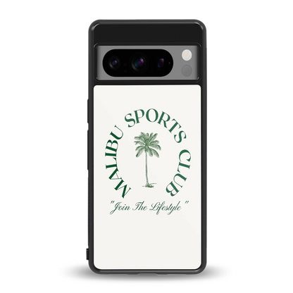 Malibu Sports Club back phone cover | glass case for google pixel 8 pro