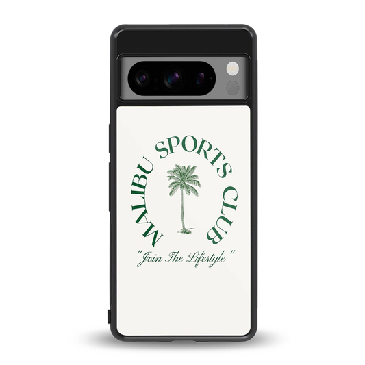 Malibu Sports Club back phone cover | glass case for google pixel 8 pro