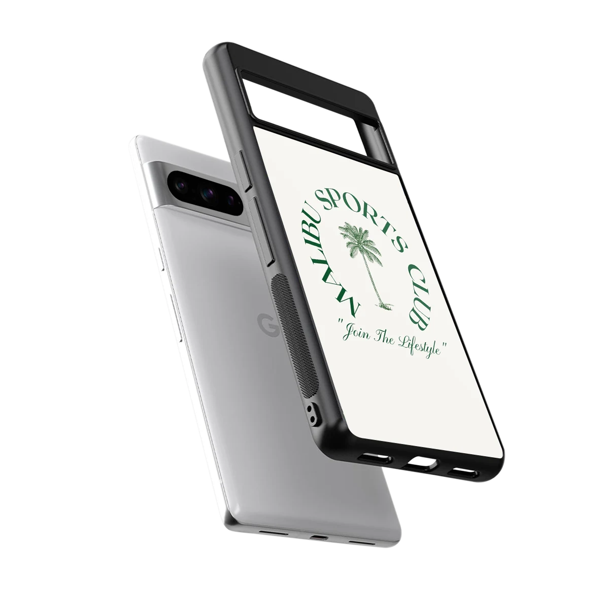 Malibu Sports Club sleek google pixel 8 pro cover with tempered glass back and TPU edges