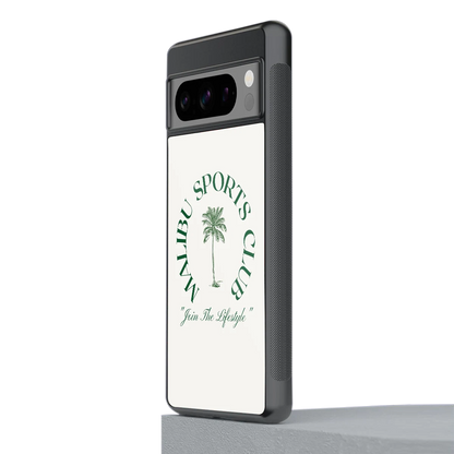 Malibu Sports Club stylish phone case for google pixel 8 pro | glossy glass and slim fit