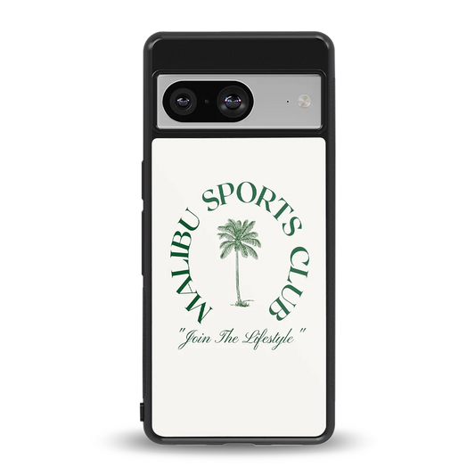 Malibu Sports Club back phone cover | glass case for google pixel 8