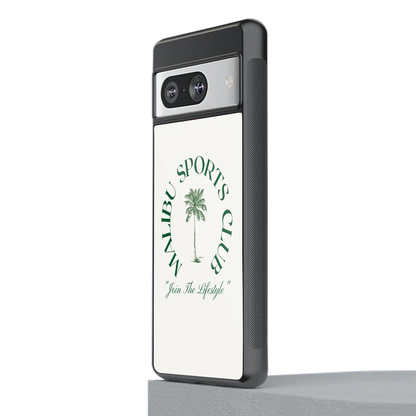 Malibu Sports Club stylish phone case for google pixel 8 | glossy glass and slim fit