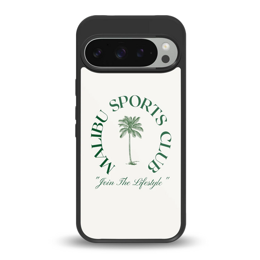 Malibu Sports Club back phone cover | glass case for google pixel 9 pro