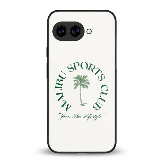 Malibu Sports Club back phone cover | glass case for google pixel 9a