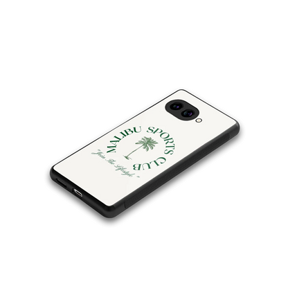 Malibu Sports Club stylish phone case for google pixel 10a | glossy glass and slim fit
