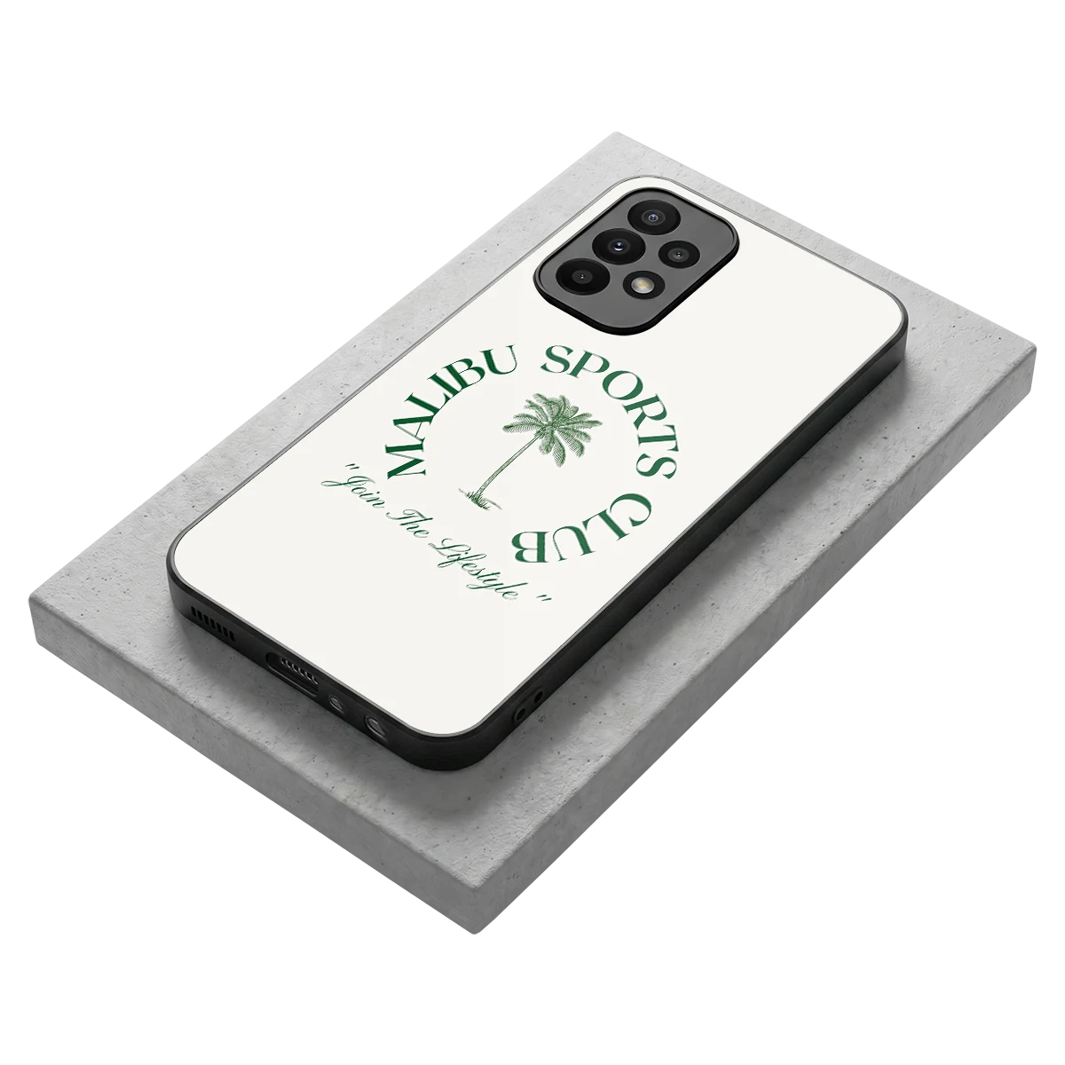 Malibu Sports Club stylish phone case for samsung galaxy a23 | glossy glass and slim fit