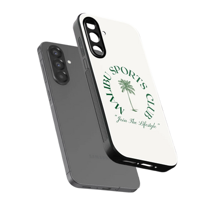 Malibu Sports Club sleek samsung galaxy a36 5g cover with tempered glass back and TPU edges