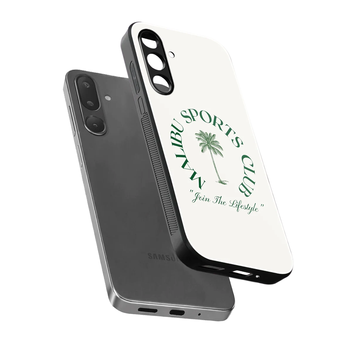 Malibu Sports Club sleek samsung galaxy m36 5g cover with tempered glass back and TPU edges