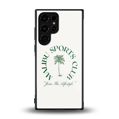 Malibu Sports Club back phone cover | glass case for samsung galaxy s23 ultra