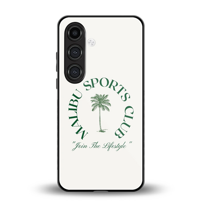 Malibu Sports Club back phone cover | glass case for samsung galaxy s24 fe