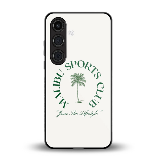 Malibu Sports Club back phone cover | glass case for samsung galaxy s24 plus