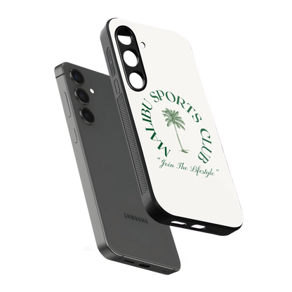Malibu Sports Club sleek samsung galaxy s24 cover with tempered glass back and TPU edges