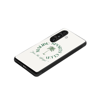 Malibu Sports Club stylish phone case for samsung galaxy s24 fe | glossy glass and slim fit