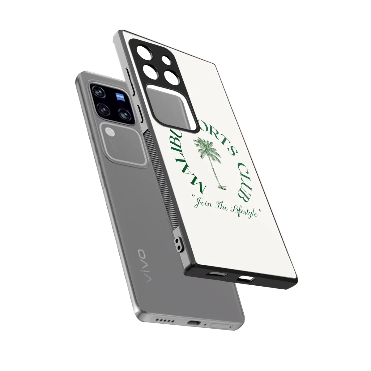 Malibu Sports Club sleekvivo v30 pro cover with tempered glass back and TPU edges