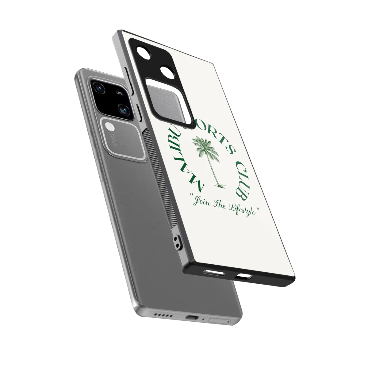 Malibu Sports Club sleek vivo v30 cover with tempered glass back and TPU edges
